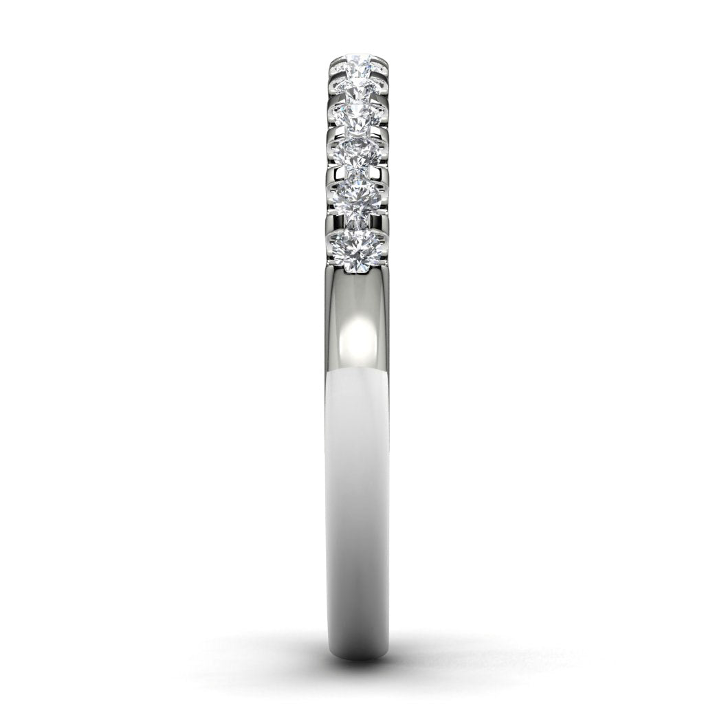 14k White Gold Wedding Band Side View