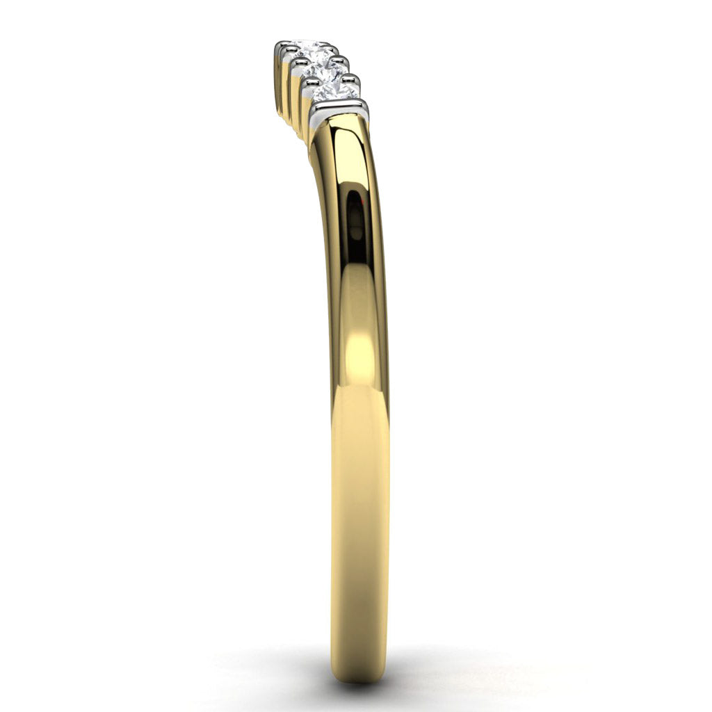 14k Yellow Gold Diamond Wedding Band Side View