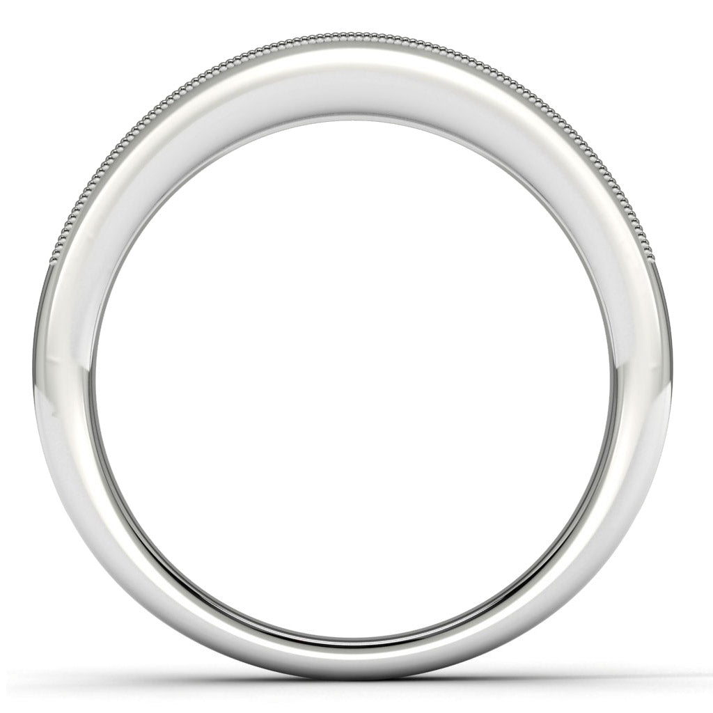 14k White Gold Wedding Band Finger View