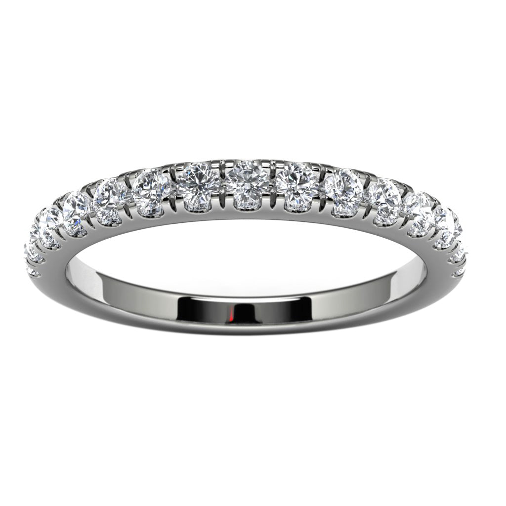 14k White Gold Wedding Band Angle View