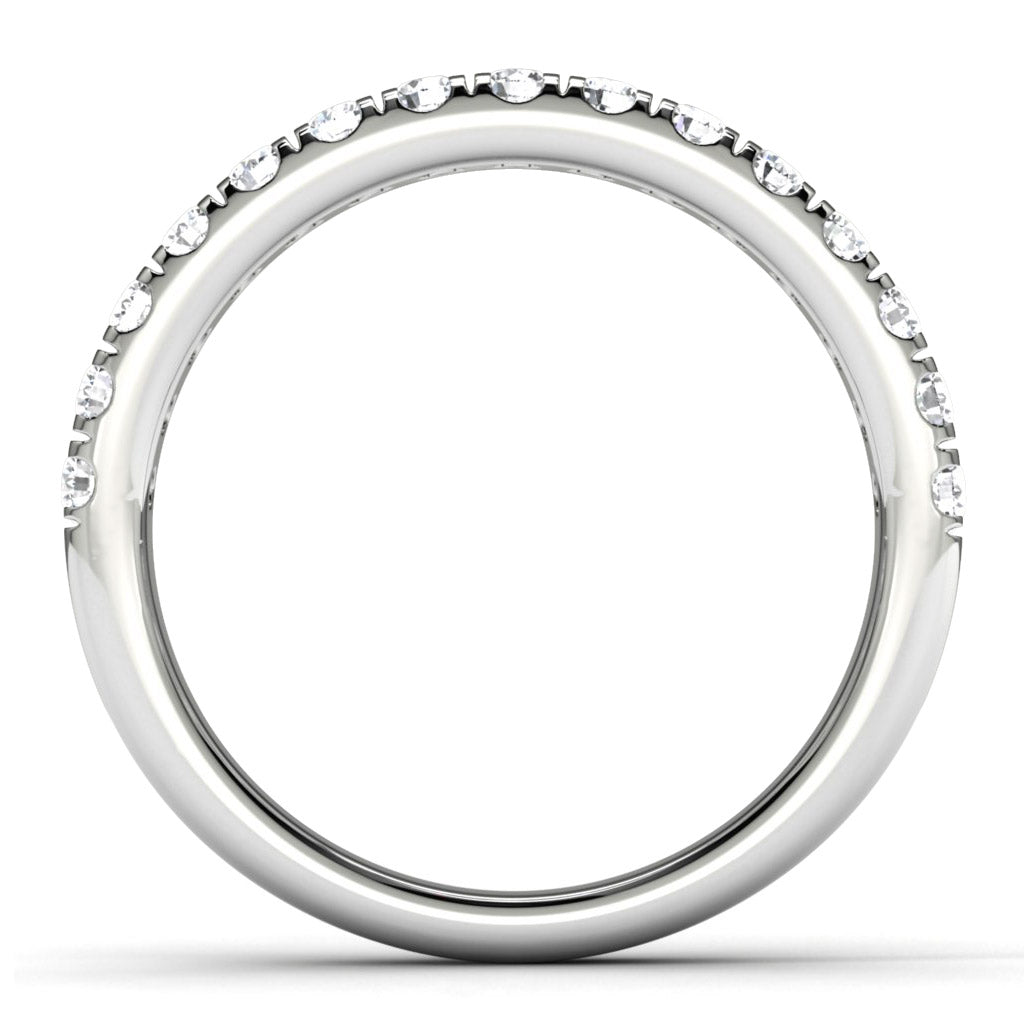 14k White Gold Wedding Band Finger View