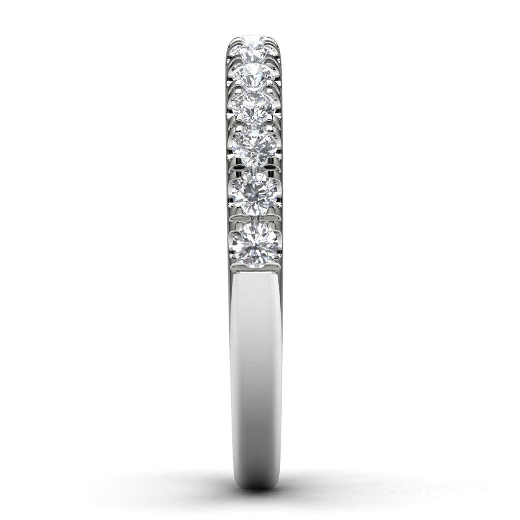 14k White Gold Wedding Band Side View