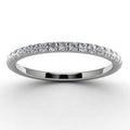 14k White Gold Round Side Stone Anniversary Band Angle View