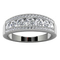 14k White Gold Diamond Wedding Band Angle View