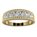 14k Yellow Gold Diamond Wedding Band Angle View