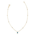 Au Naturale 14k Yellow Gold Evil Eye Charm Bead Station Anklet