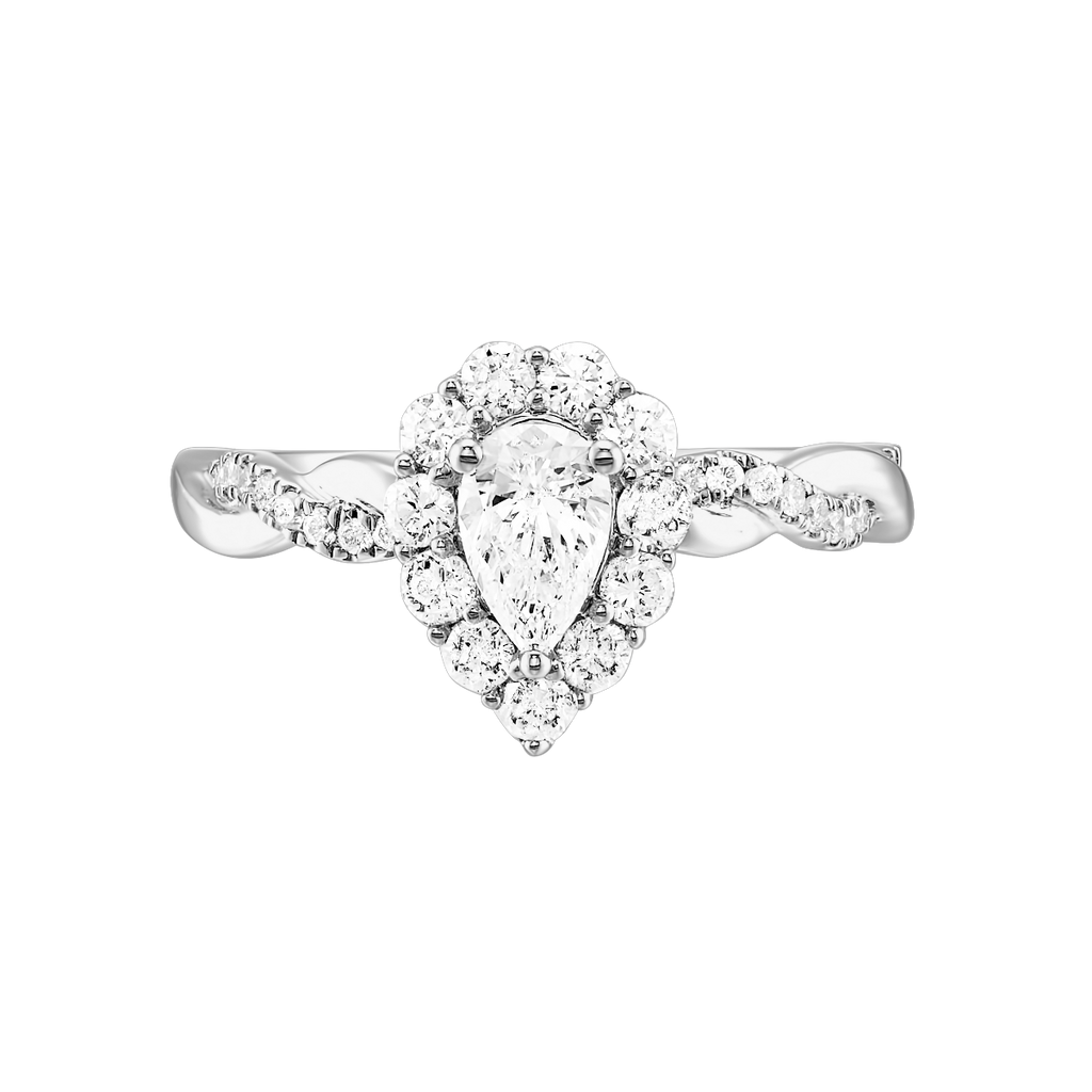 14k White Gold Pear Lab Grown Diamond