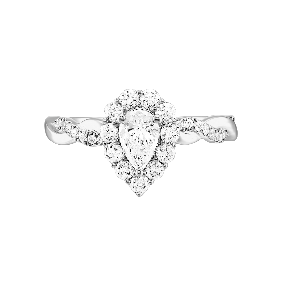 14k White Gold Pear Lab Grown Diamond