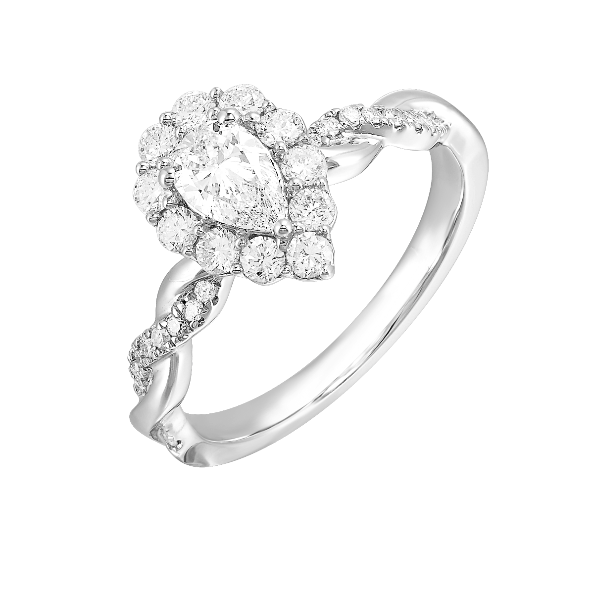 14k White Gold Pear Lab Grown Diamond