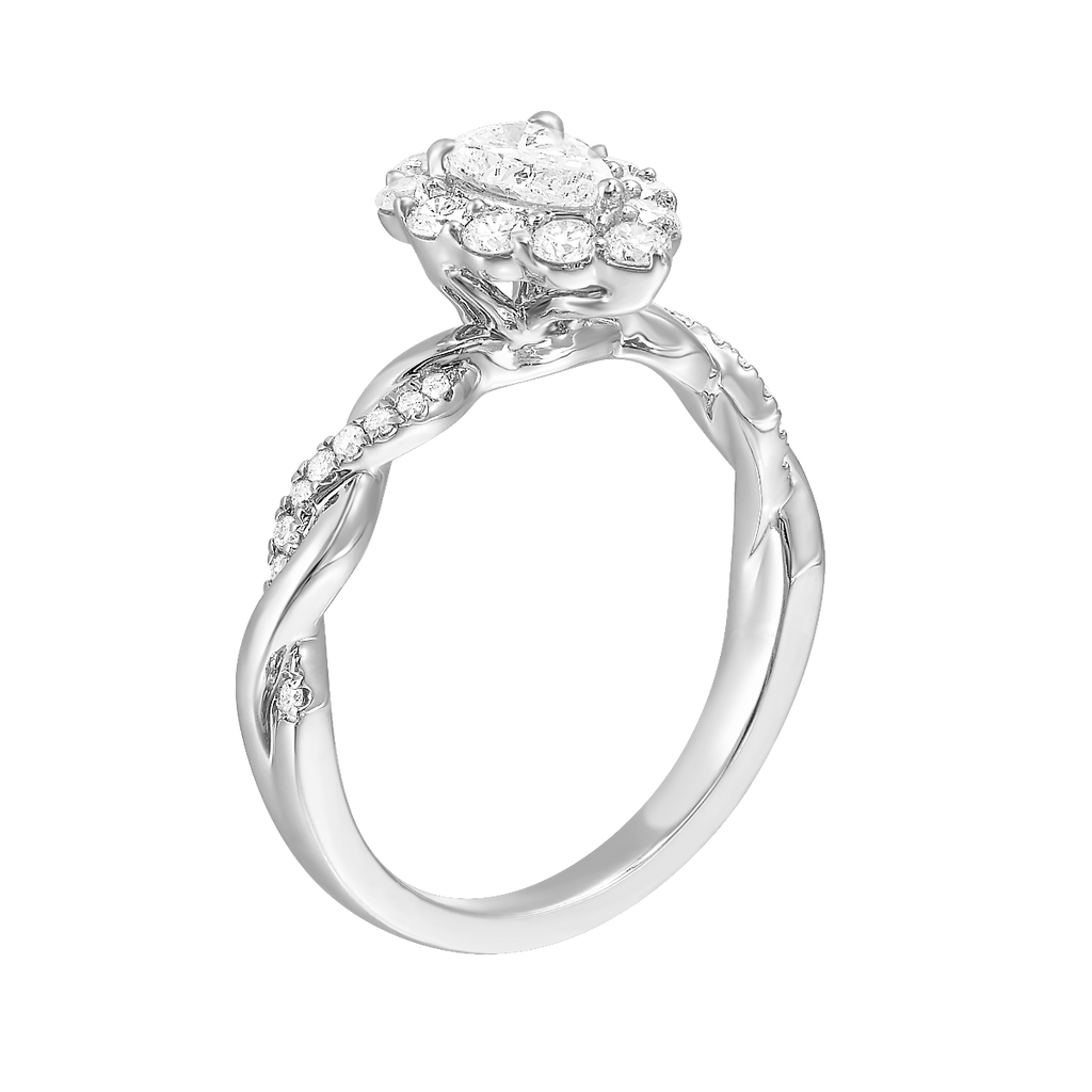14k White Gold Pear Lab Grown Diamond