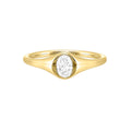 14k Yellow Gold Lab Grown Oval Center Stone Signet Ring