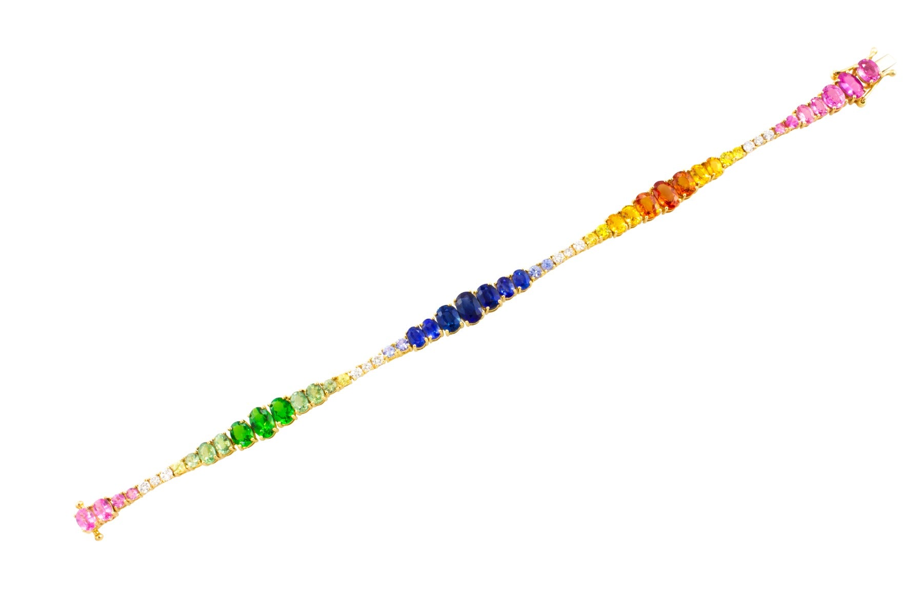 14kt Yellow Gold Bellarri Multi Sapphire Bracelet