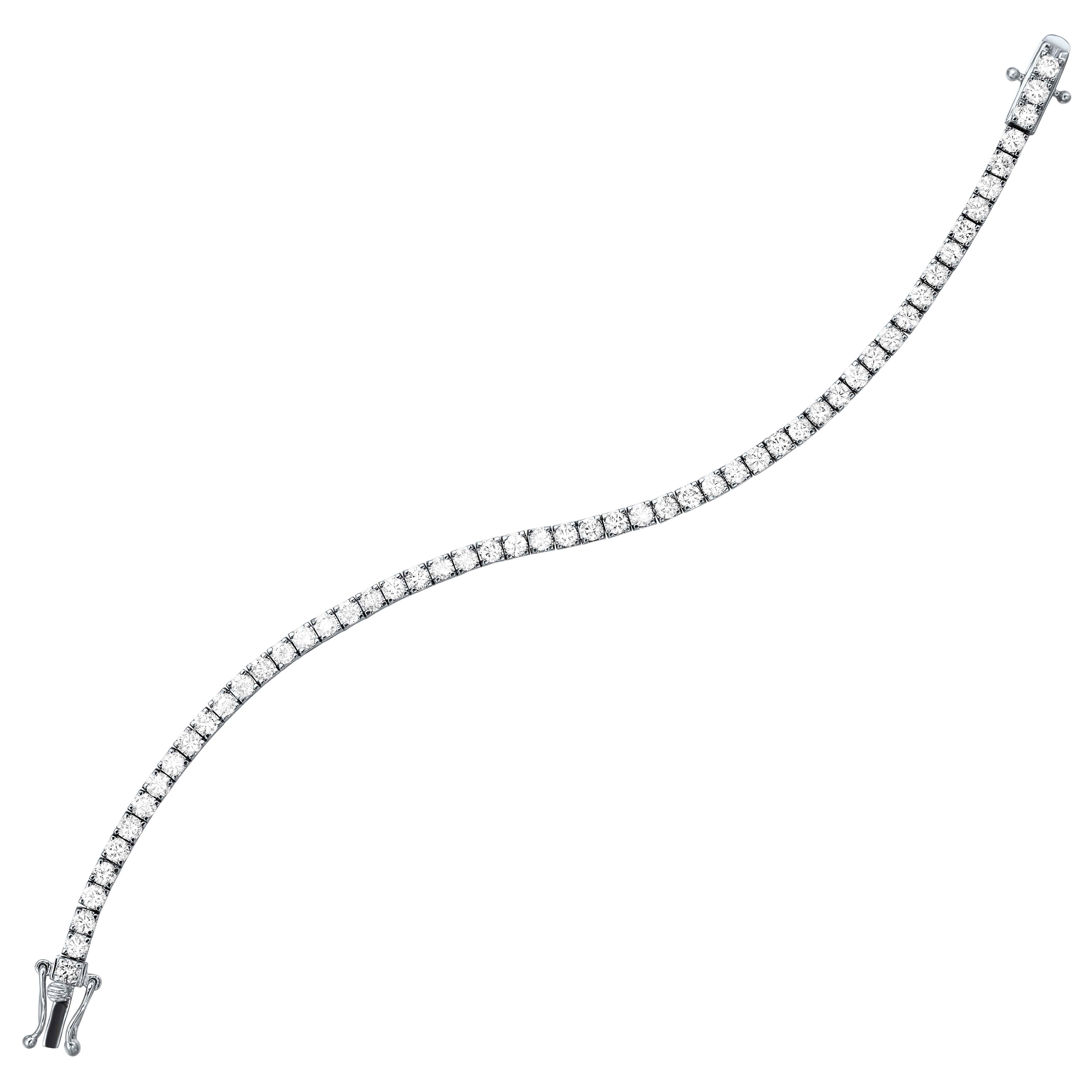 Front View 3ctw Diamond Tennis Bracelet
