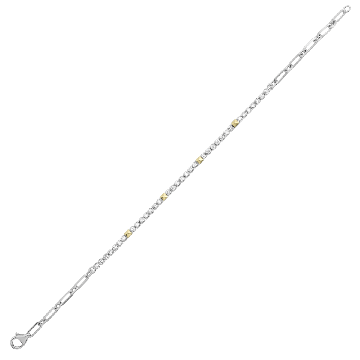 Round Diamond White and Yellow Gold Bracelet