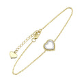 14K Yellow Gold Diamond Heart Bracelet