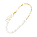 14K Yellow Gold Pearl Link Bracelet