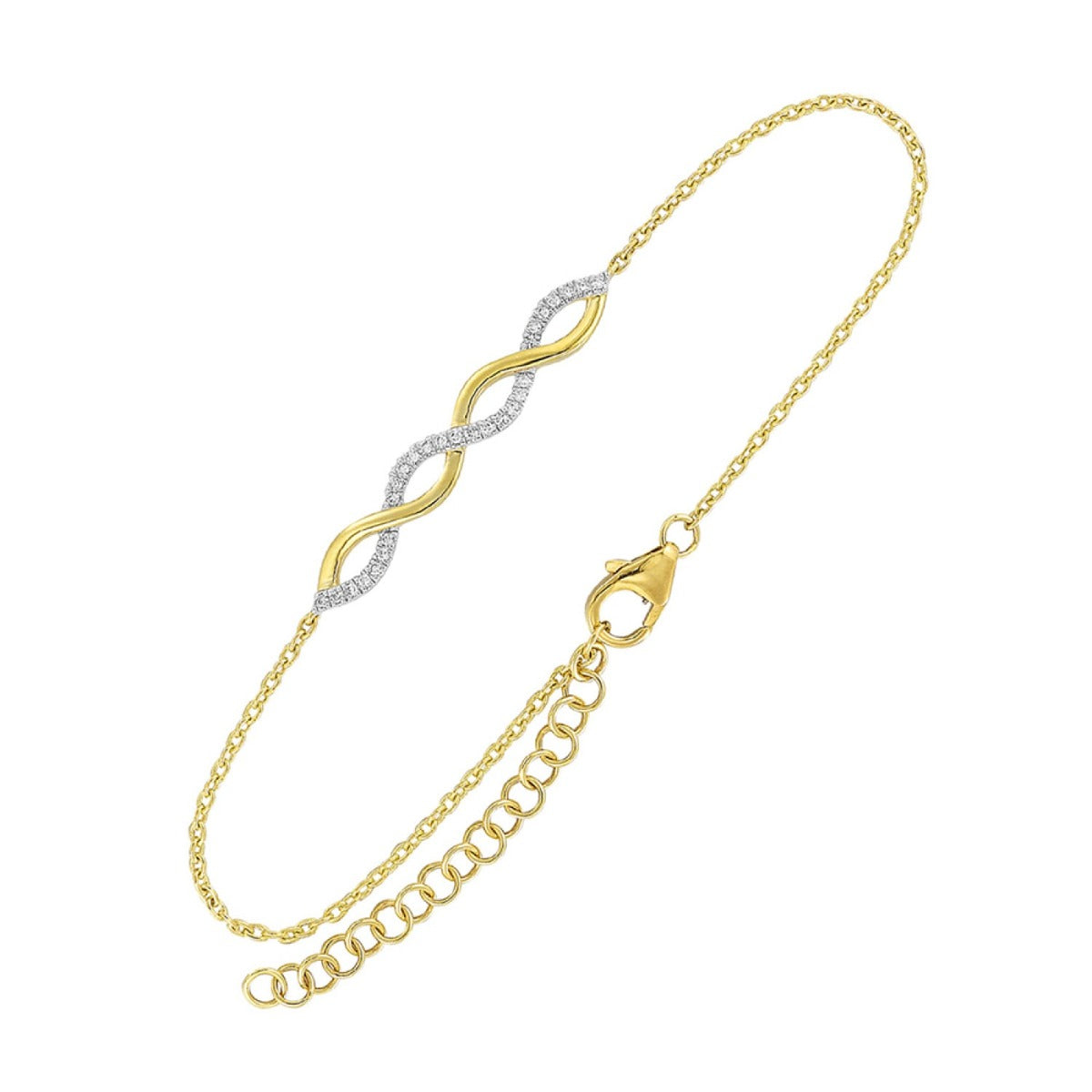 10K Yellow Gold Diamond Infinity Link Bracelet