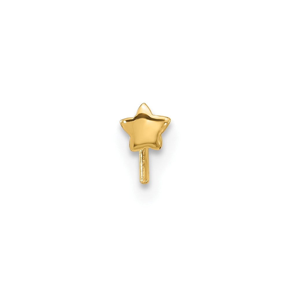 Luzine 14k 22 Gauge Polished Star Nose Stud