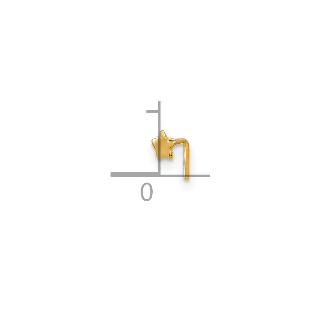 Luzine 14k 22 Gauge Polished Star Nose Stud