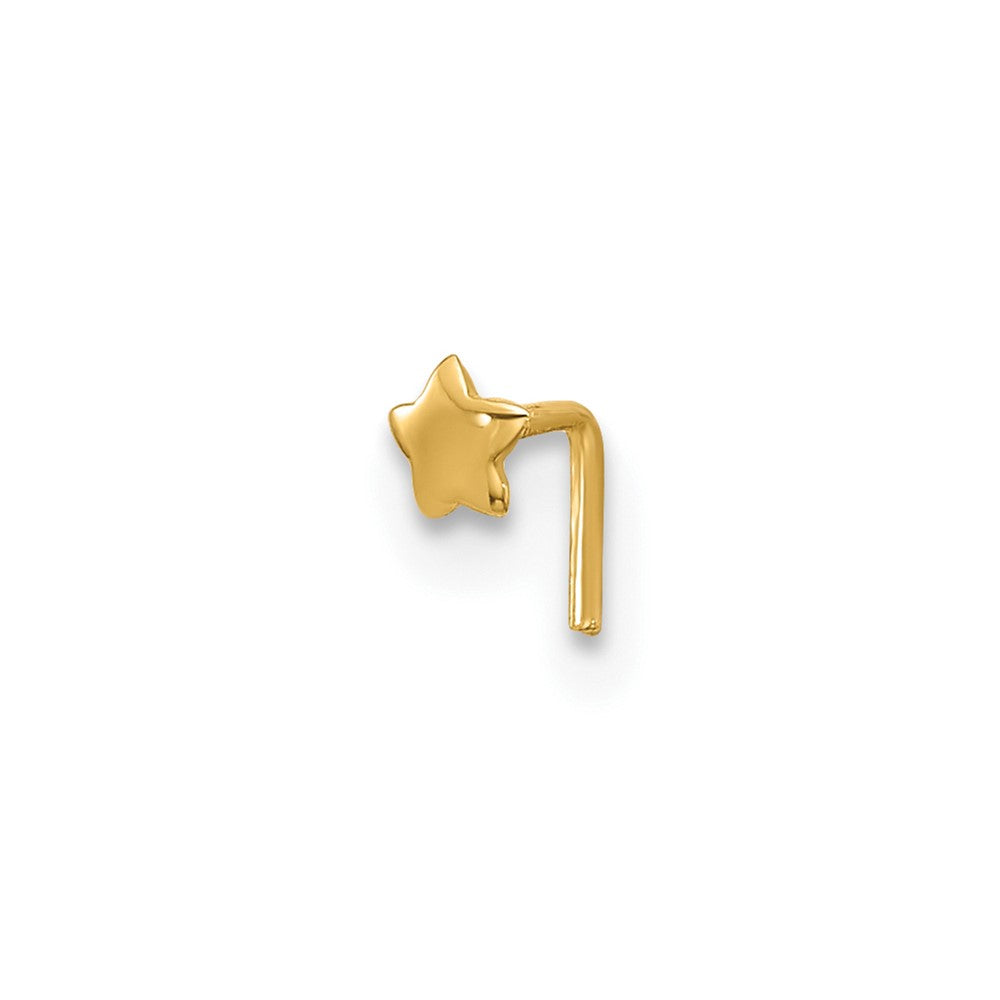 Luzine 14k 22 Gauge Polished Star Nose Stud