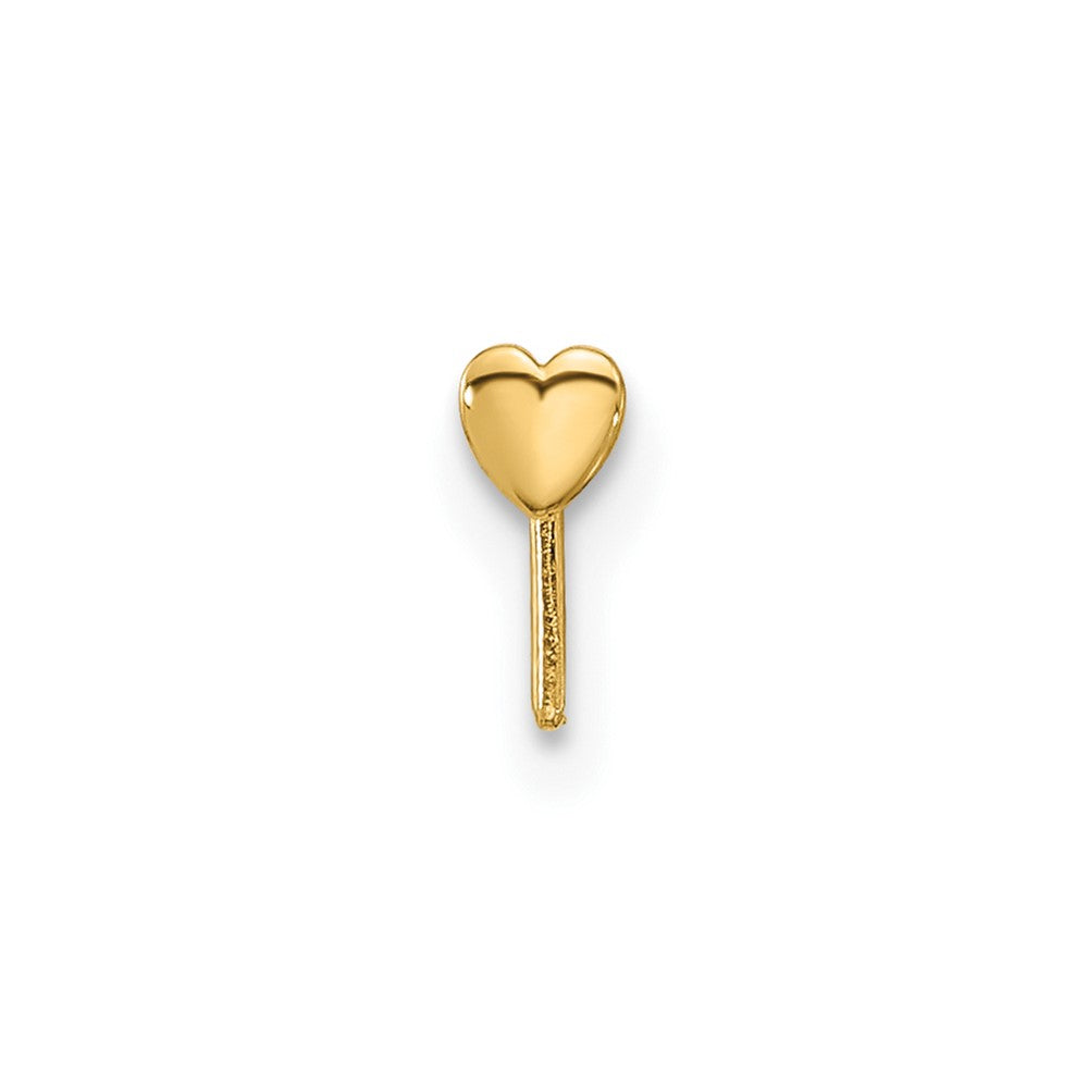 Zephira 14k 22 Gauge Polished Heart Nose Stud