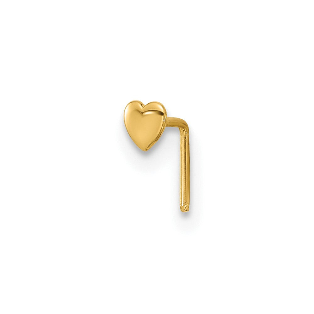 Zephira 14k 22 Gauge Polished Heart Nose Stud