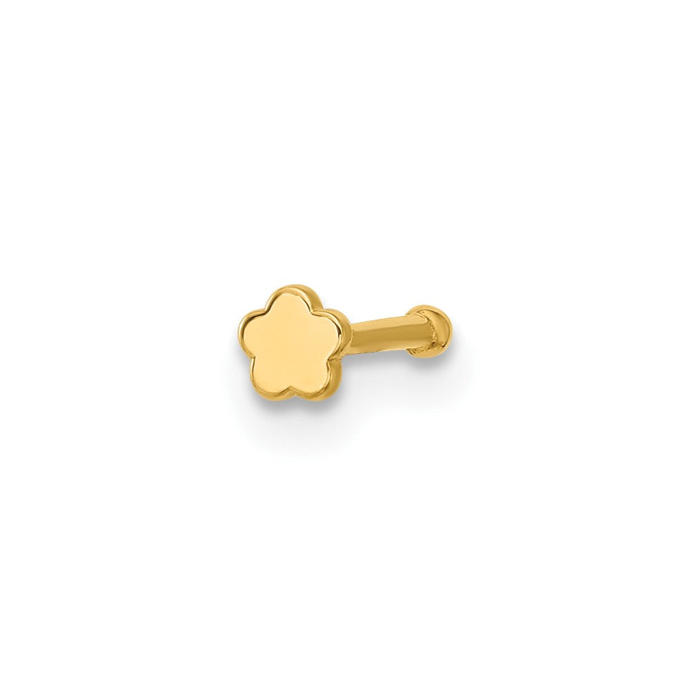Eros 14k 20 Gauge Polished Flower Nose Stud
