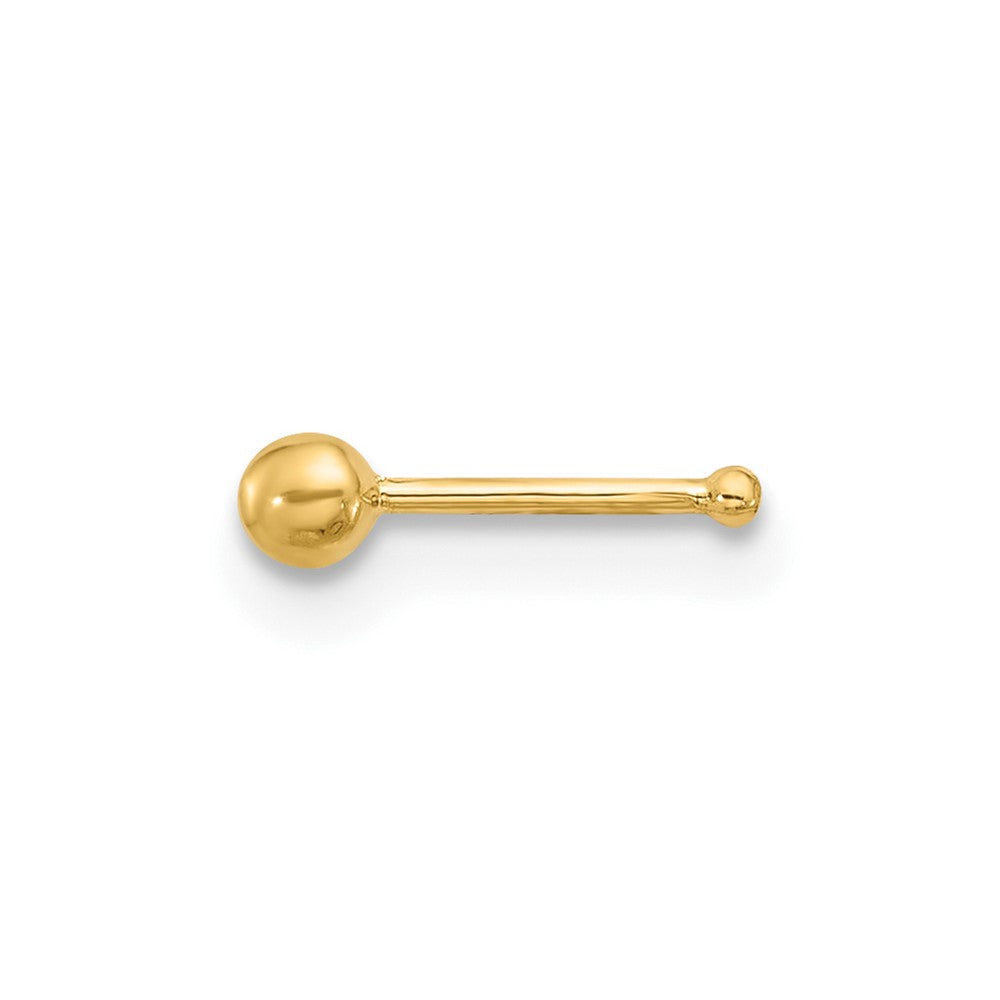 Novelle 14k 22 Gauge Polished 2.5mm Ball Nose Stud