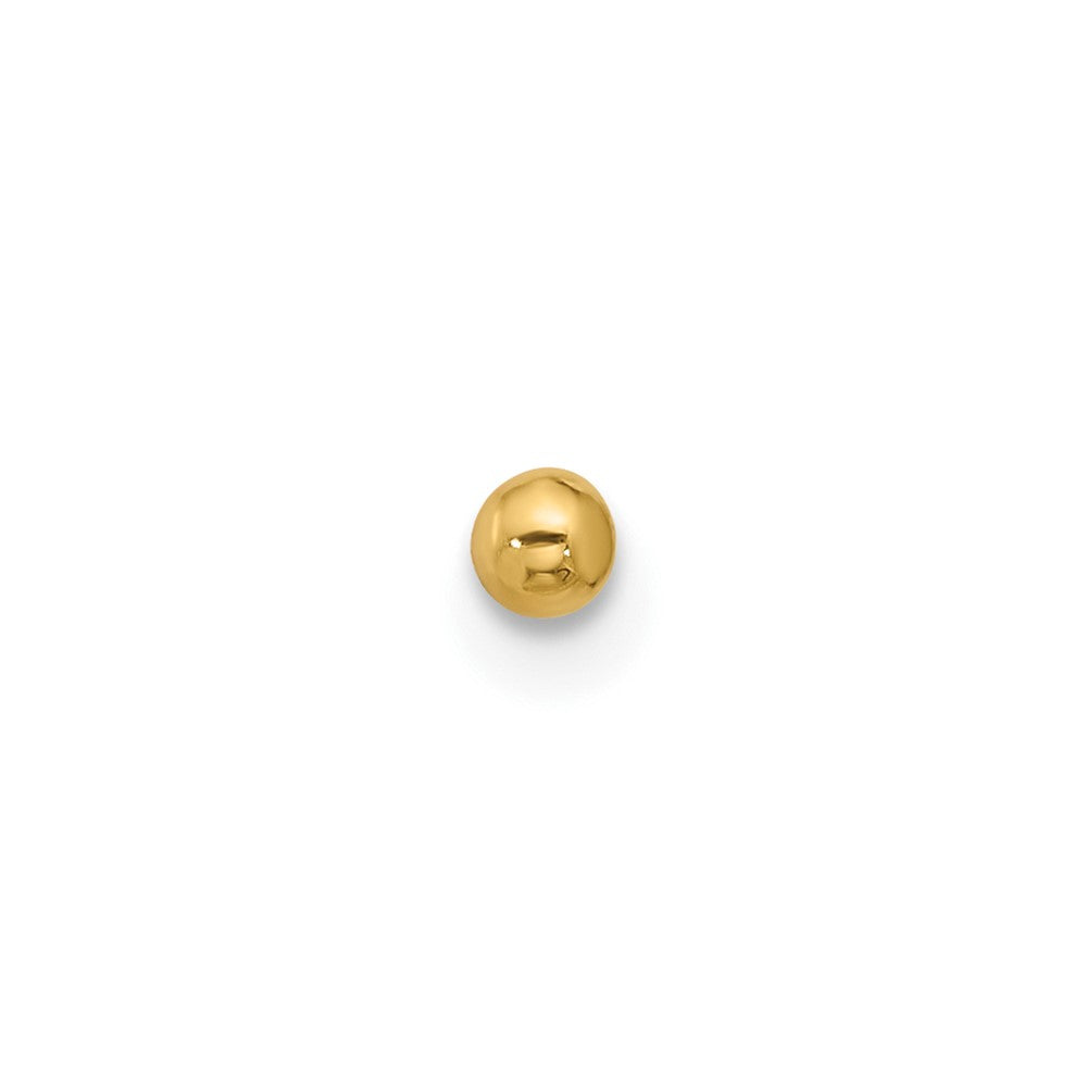 Novelle 14k 22 Gauge Polished 2.5mm Ball Nose Stud