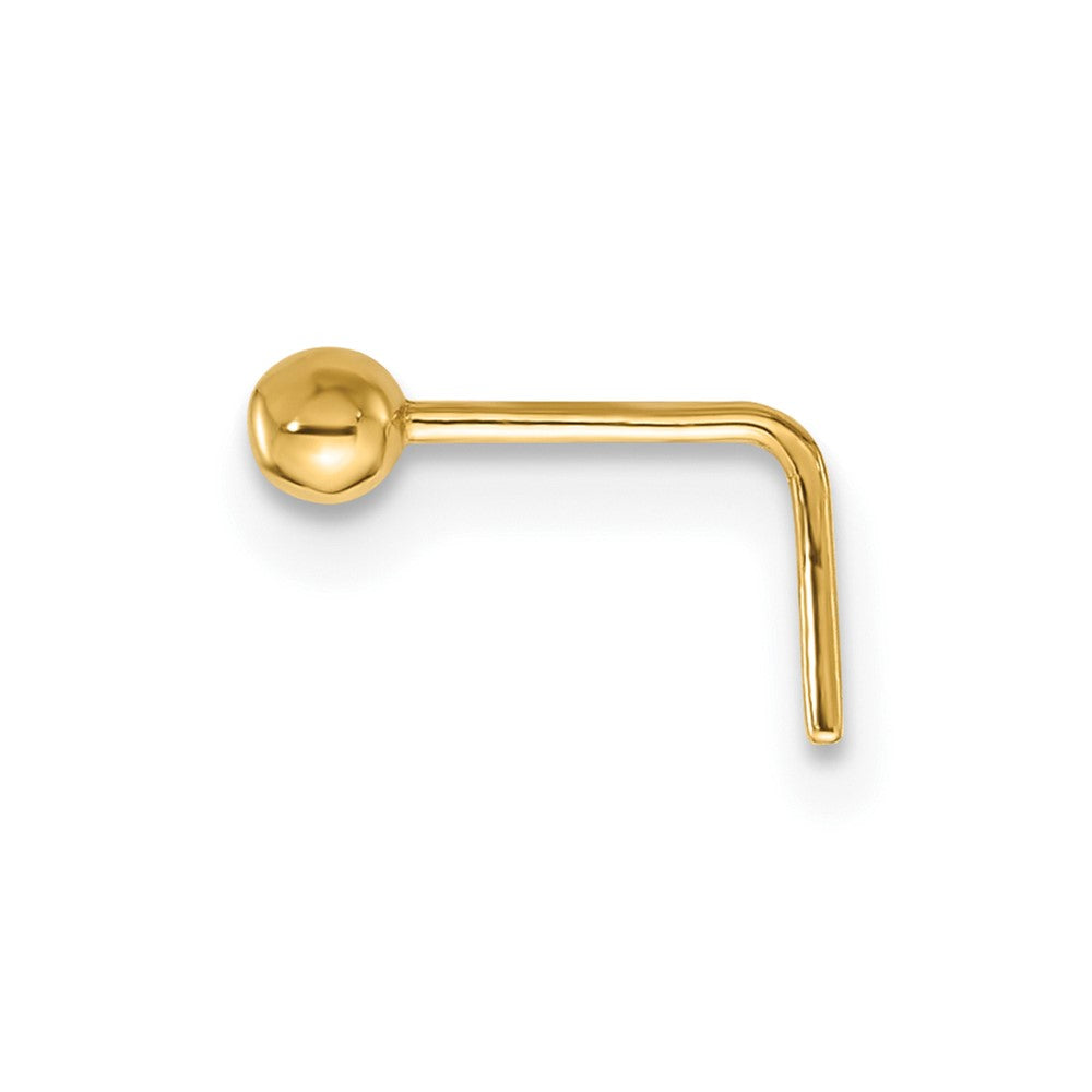 Eros 14k 22 Gauge Polished 2.5mm Ball Nose Stud