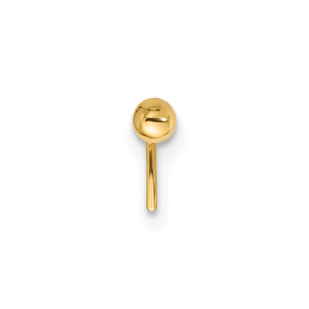 Eros 14k 22 Gauge Polished 2.5mm Ball Nose Stud