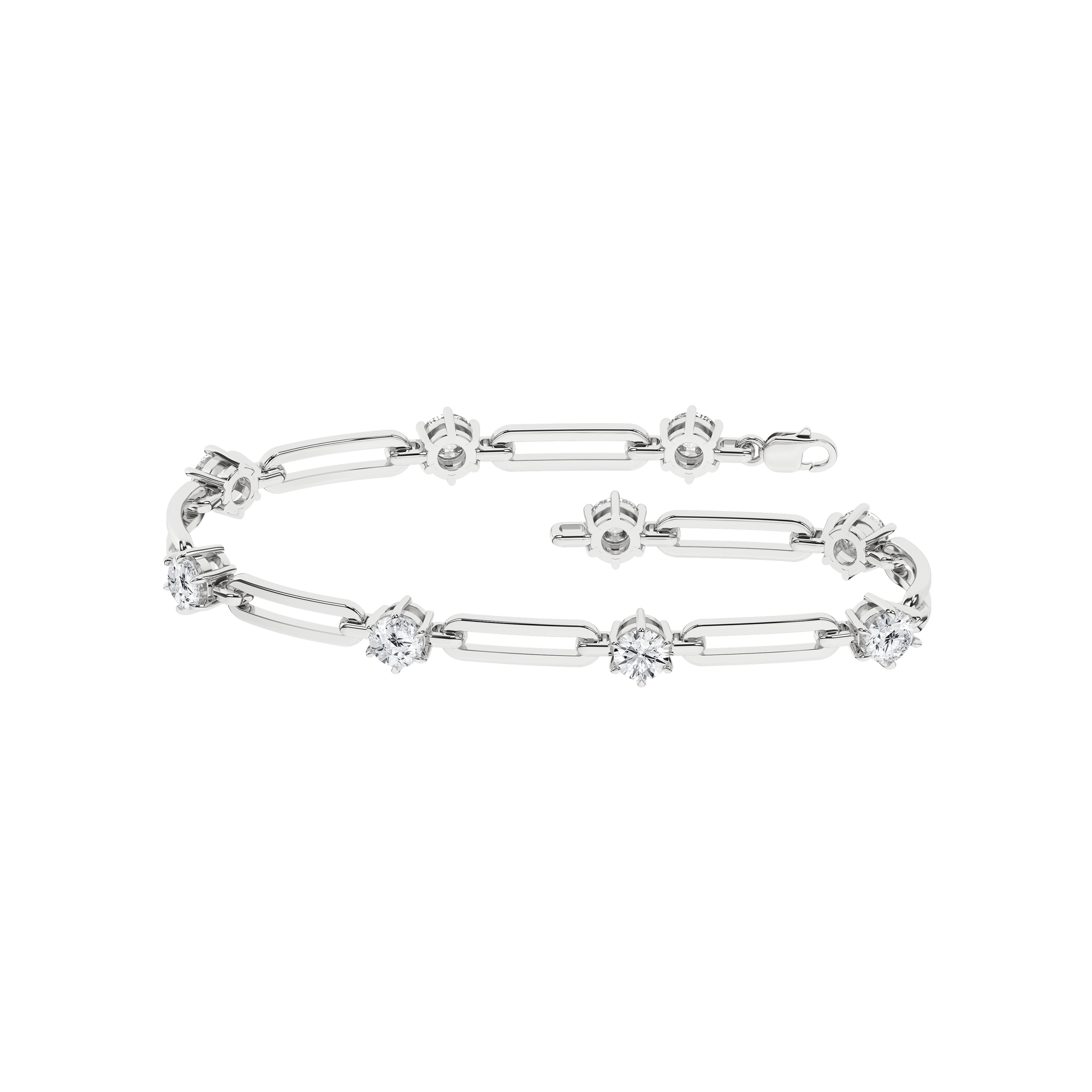 Open Link Diamond Bracelet (Round)