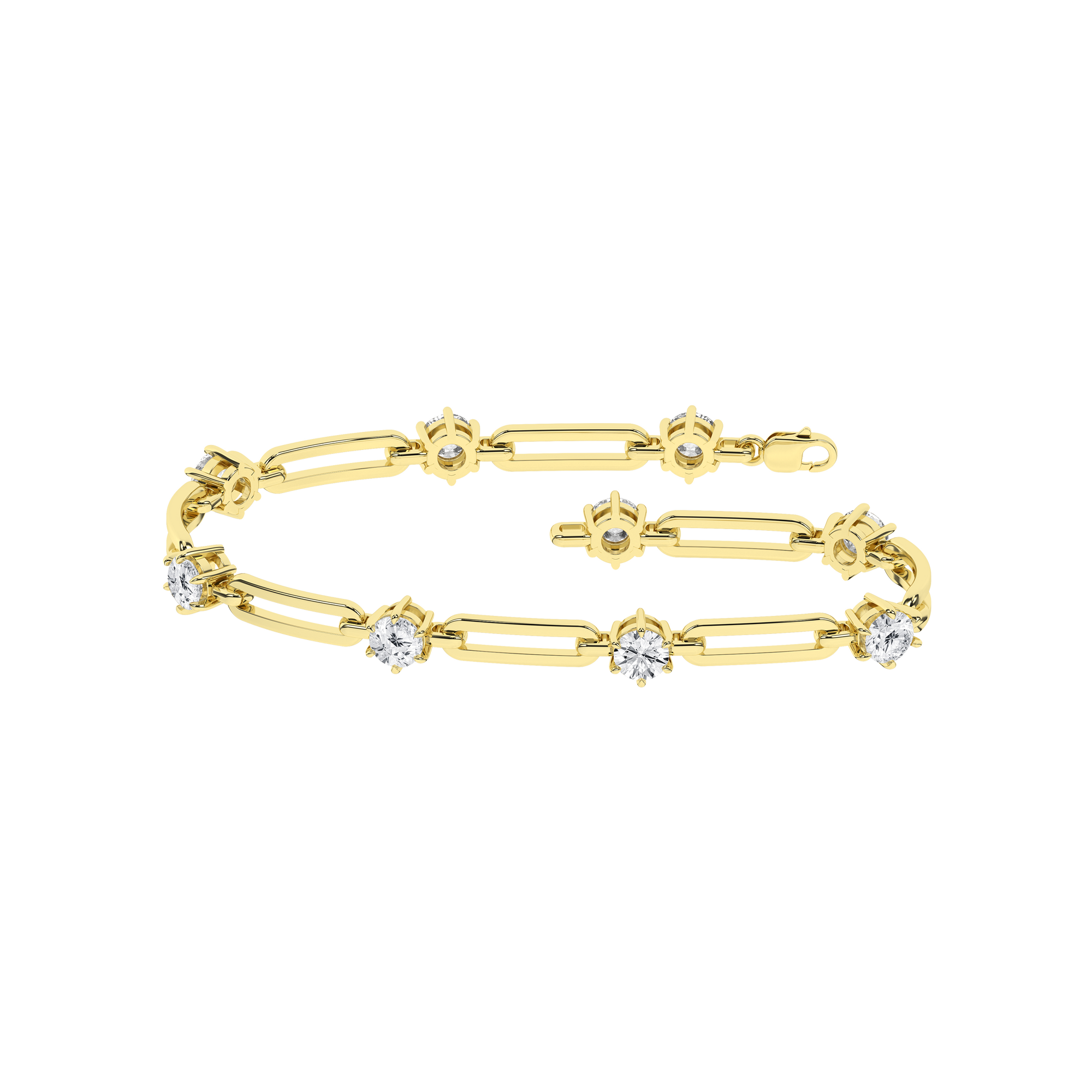 Open Link Diamond Bracelet (Round)