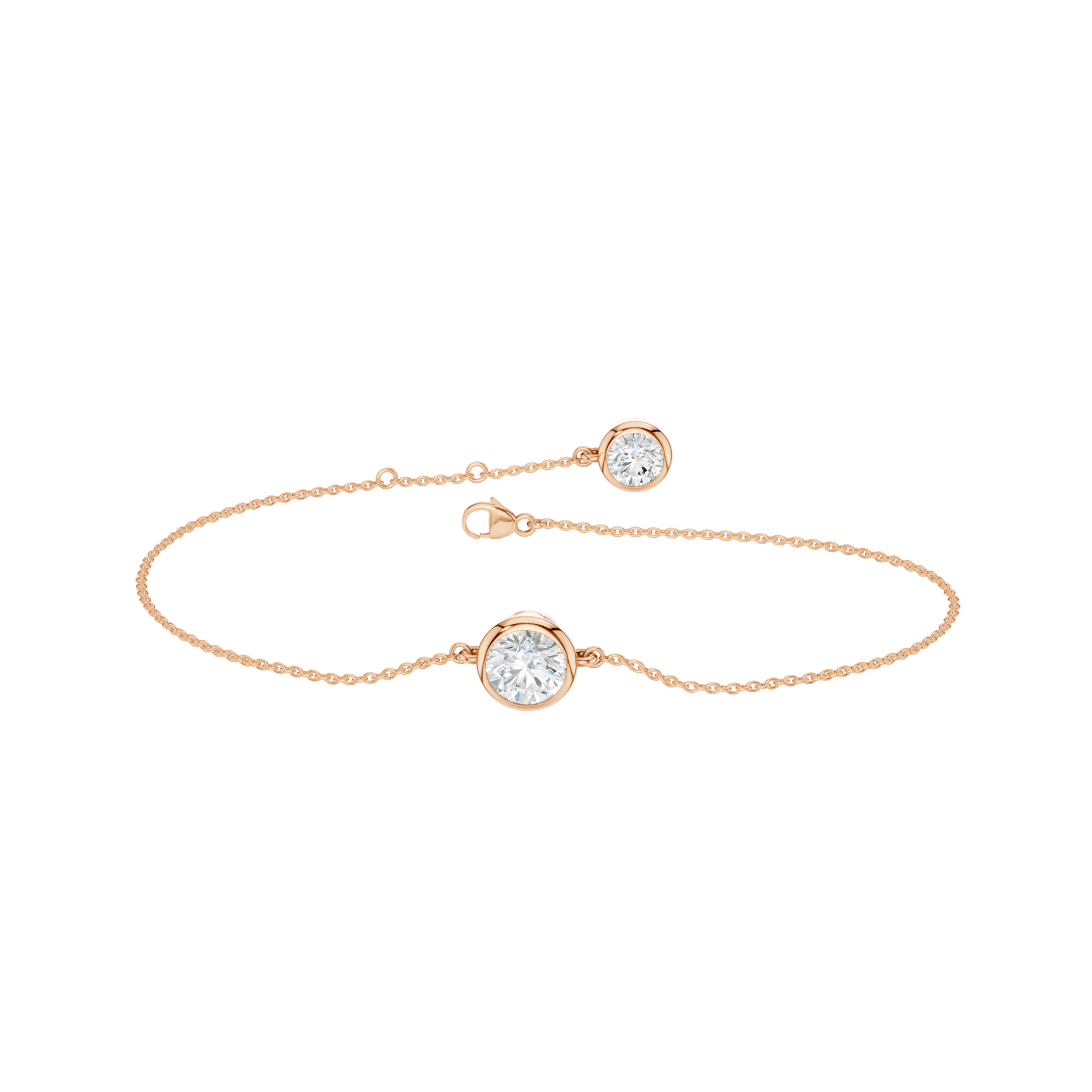 Bezel-Set Solitaire Bracelet(Round)