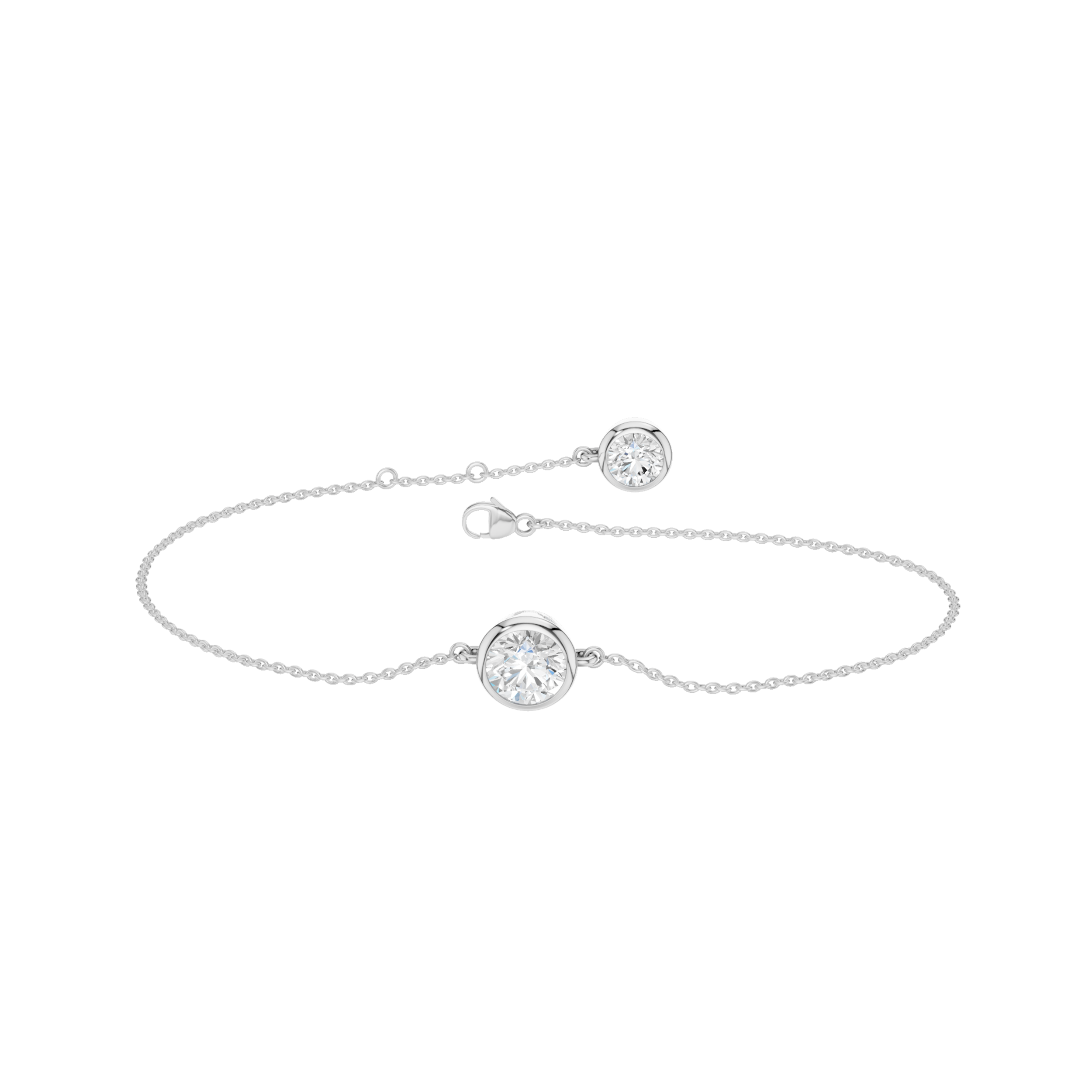Bezel-Set Solitaire Bracelet(Round)