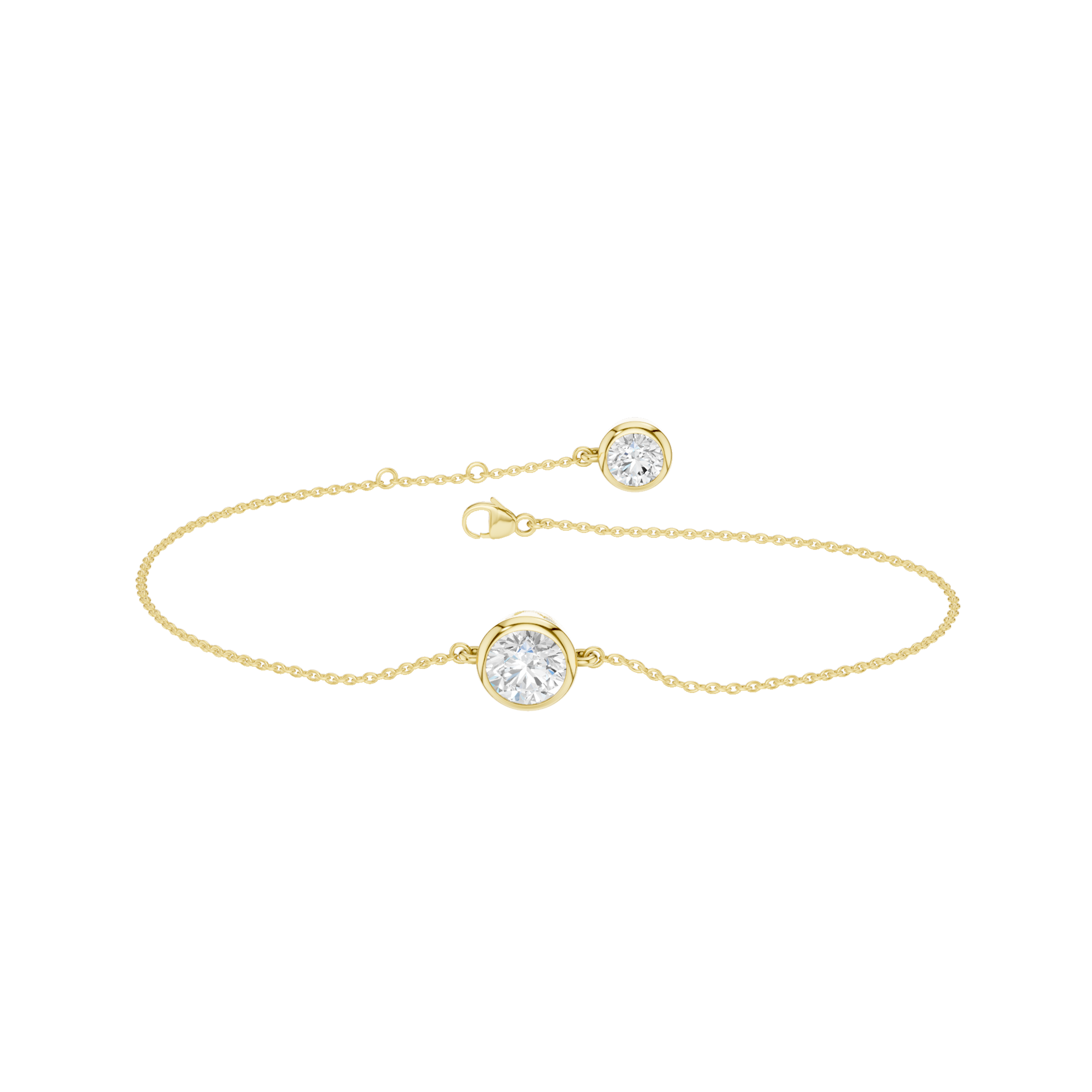 Bezel-Set Solitaire Bracelet(Round)