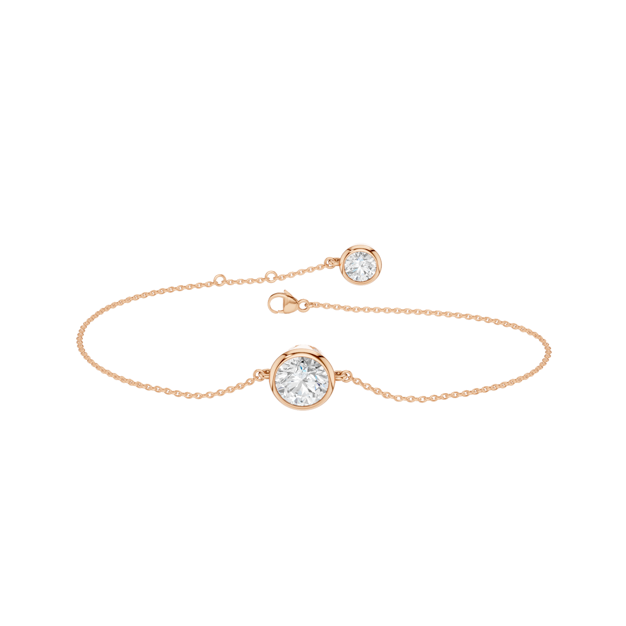 Bezel-Set Solitaire Bracelet(Round)