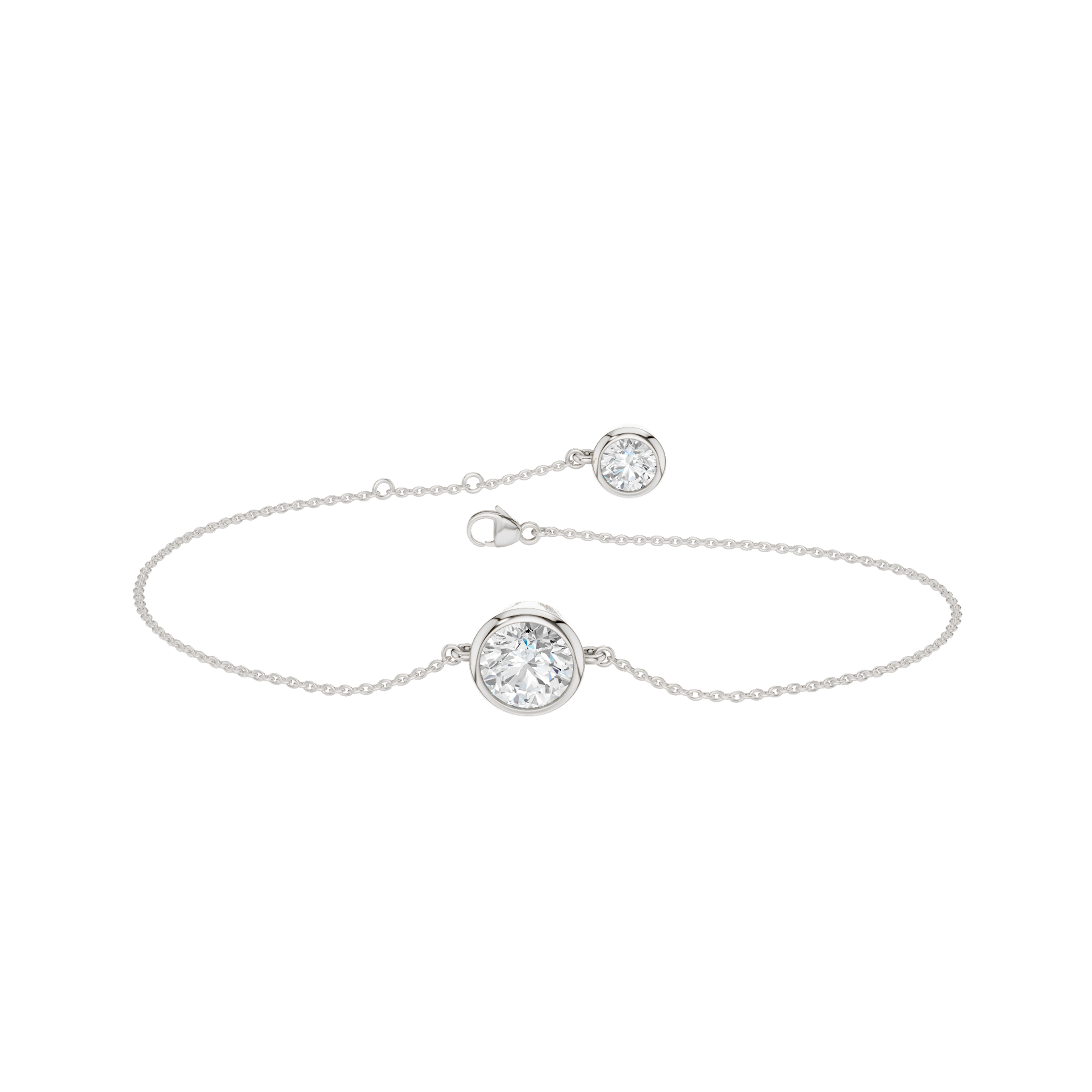Bezel-Set Solitaire Bracelet(Round)