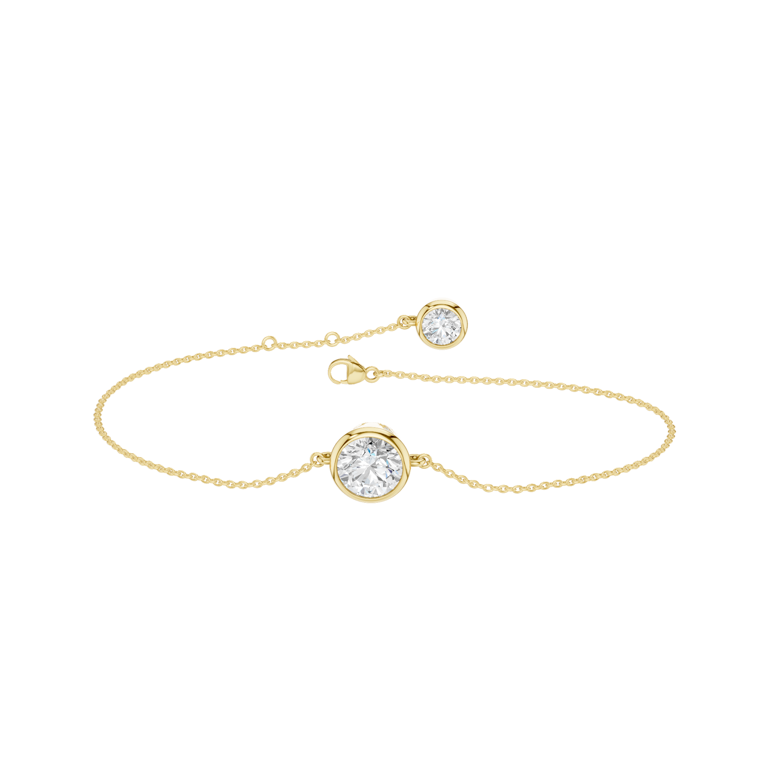 Bezel-Set Solitaire Bracelet(Round)