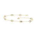 Station Bezel-set Bracelet(Round+Emerald)