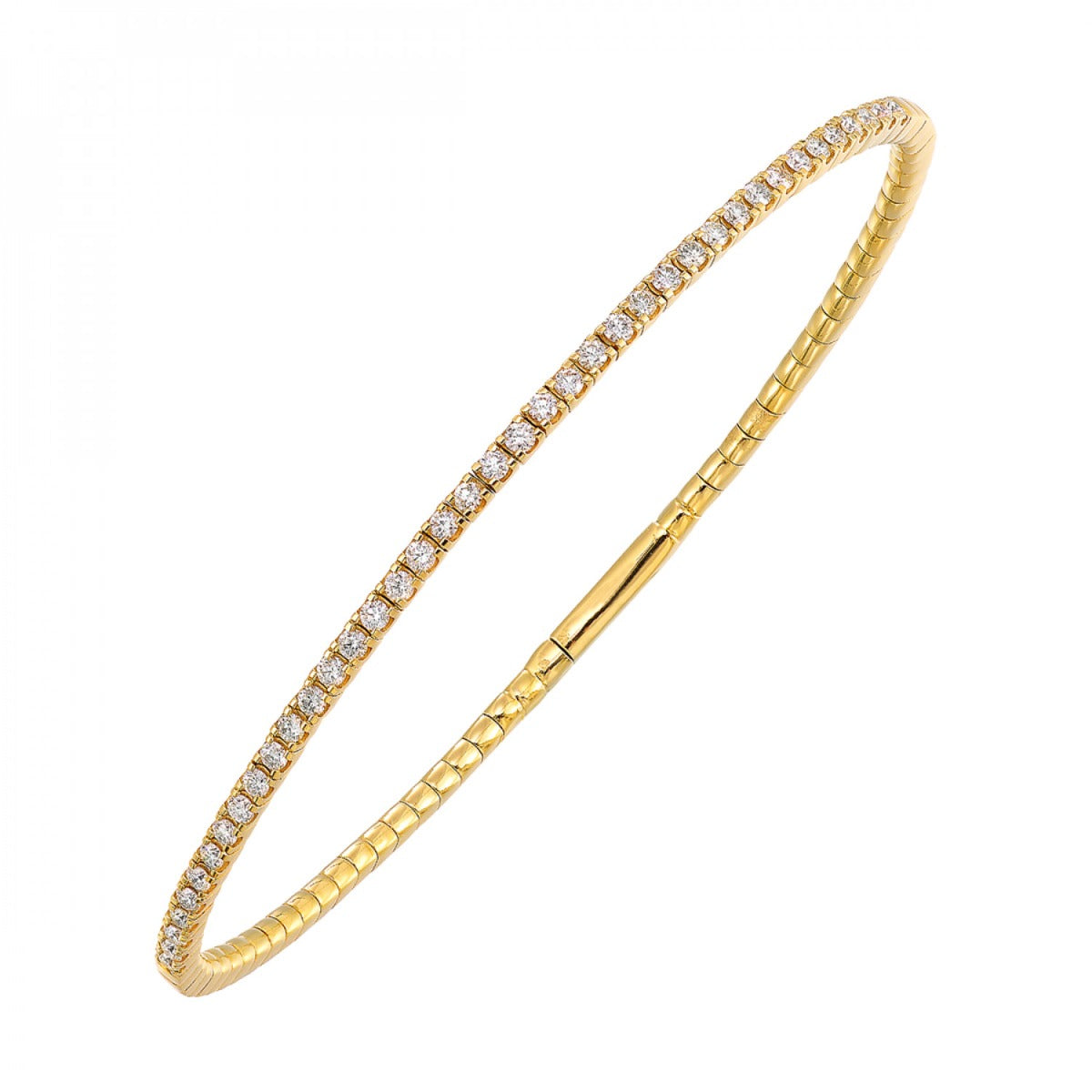 14K Yellow Gold Diamond Bangle .75 CTW