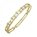 14K Yellow Gold 1/3 CTW Diamond Geometric Bangle Bracelet