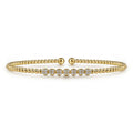 14K Yellow Gold Bujukan Bead and Cluster Diamond Bangle