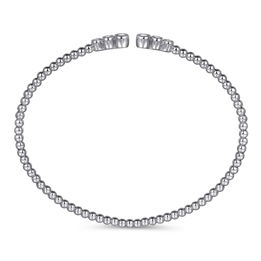 14K White Gold Bujukan Diamonds Split Bangle