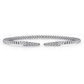 14K White Gold Bujukan Diamond Spikes Split Bangle