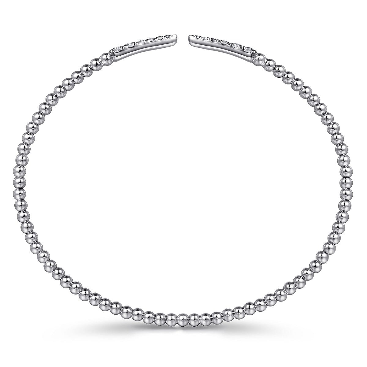 14K White Gold Bujukan Diamond Spikes Split Bangle