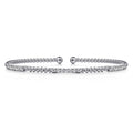 14K White Gold Bujukan Diamond Stations Bangle