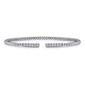 14K White Gold Bujukan Diamond Bars Bangle