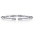 14K White Gold Bujukan Diamond Teardrops Bangle