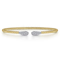 14K Yellow Gold Bujukan Diamond Teardrops Bangle